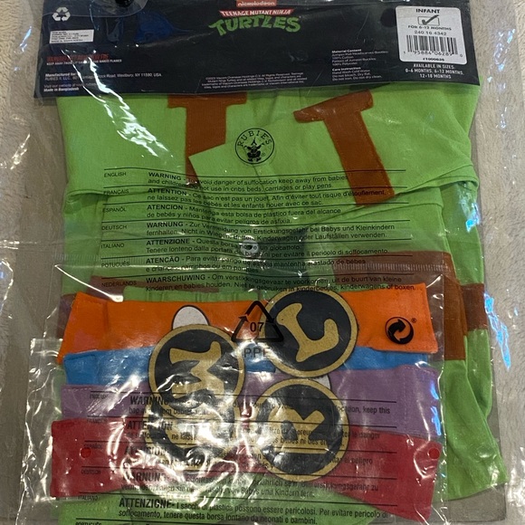 Rubies X Nickelodeon Teenage Mutant Ninja Turtles Infant Costume Sz 6-12 Mos NWT - Picture 6 of 11